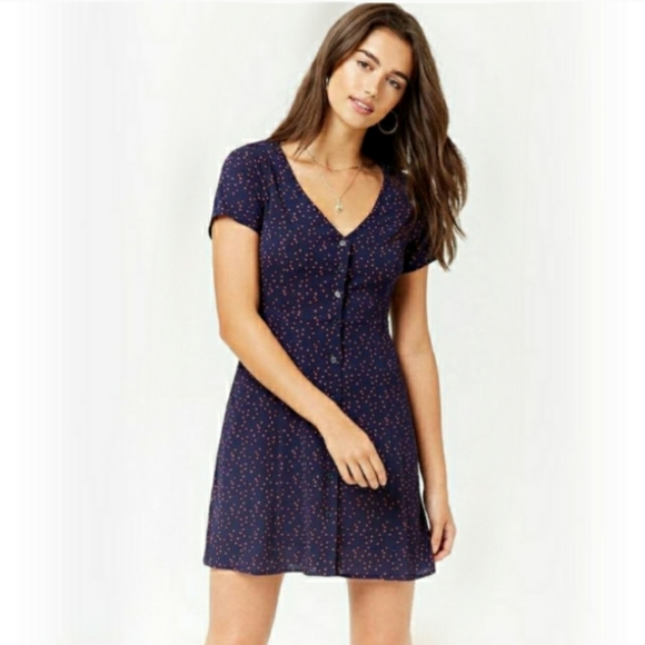 Forever 21 Dresses & Skirts - Forever 21 Button Front Polka Dot Mini